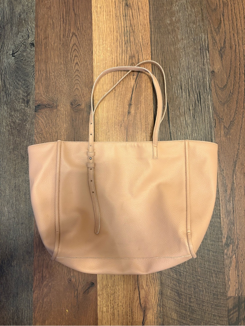 Pink Leather Tote Bag